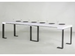 Discount ITAMOBY Mesa consola extensível 90x40/300 cm Sintesi Cinza Branca quadro Antracite Branco