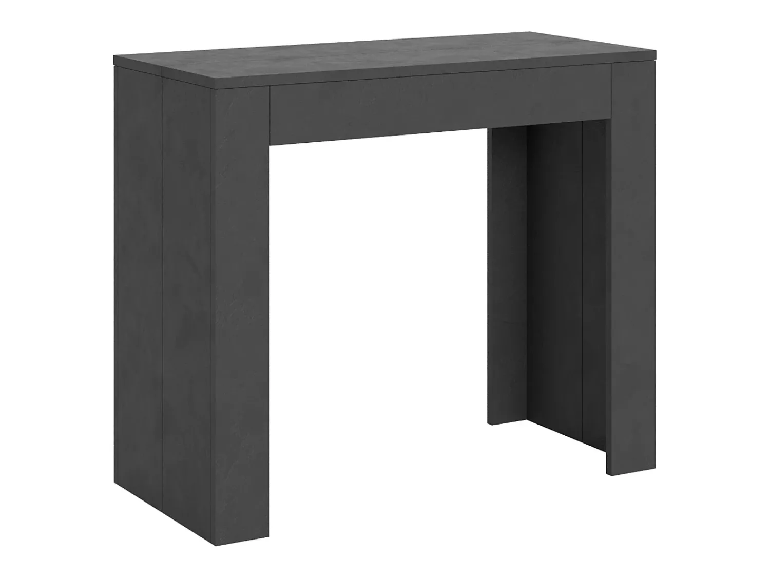ITAMOBY Mesa consola extensível 90x42/198 cm Emy Small Antracite Espatulado^ Consola