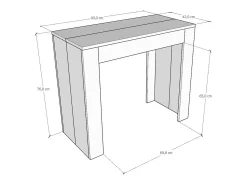 ITAMOBY Mesa consola extensível 90x42/198 cm Emy Small Antracite Espatulado^ Consola