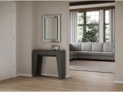 Consola|ITAMOBY Mesa consola extensível 90x25/181 cm Narrow Antracite Espatulado Cinzento