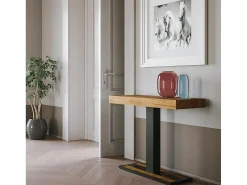Consola|ITAMOBY Mesa consola extensível 90x40/196 cm Capital Small Carvalho Natural quadro Antracite Natural claro