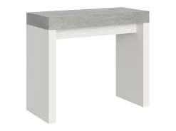 ITAMOBY Mesa consola extensível 90x40/300 cm Roxell Mix plano Cimento - estrutura Cinza Branca^ Consola
