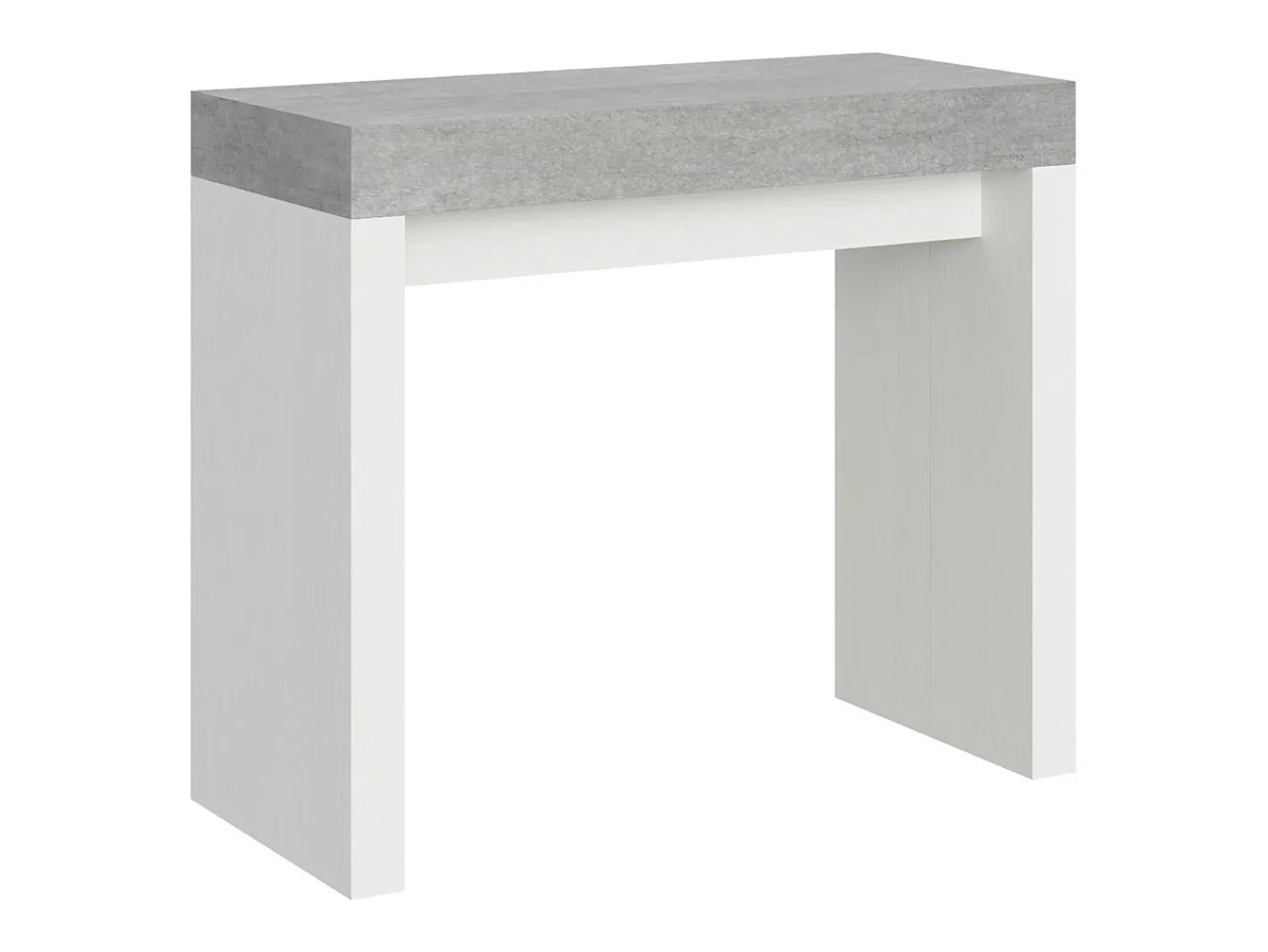 ITAMOBY Mesa consola extensível 90x40/300 cm Roxell Mix plano Cimento - estrutura Cinza Branca^ Consola