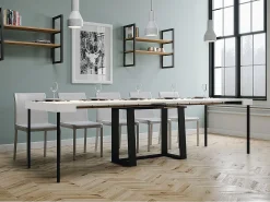 Outlet ITAMOBY Mesa consola extensível 90x40/288 cm Asia Cinza Branca quadro Antracite Branco