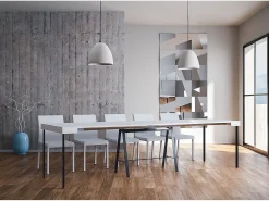 Consola|ITAMOBY Mesa consola extensível 90x40/300 cm Banco Cinza Branca quadro Antracite Branco