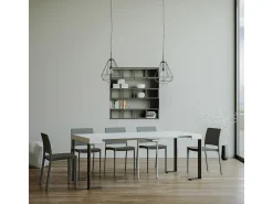 Consola|ITAMOBY Mesa consola extensível 90x40/196 cm Tecno Small Cinza Branca quadro Antracite Branco