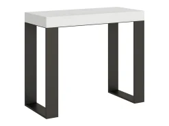 Consola|ITAMOBY Mesa consola extensível 90x40/196 cm Tecno Small Cinza Branca quadro Antracite Branco