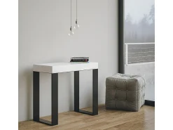 Consola|ITAMOBY Mesa consola extensível 90x40/196 cm Tecno Small Cinza Branca quadro Antracite Branco