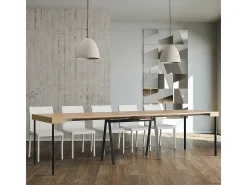 Consola*ITAMOBY Mesa consola extensível 90x40/300 cm Banco Carvalho Natural quadro Antracite Natural claro