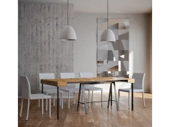 Consola*ITAMOBY Mesa consola extensível 90x40/300 cm Banco Carvalho Natural quadro Antracite Natural claro