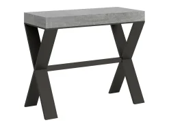 Consola*ITAMOBY Mesa consola extensível 90x40/196 cm Xenia Small Cimento quadro Antracite Cinzento