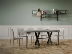 Consola*ITAMOBY Mesa consola extensível 90x40/196 cm Xenia Small Cimento quadro Antracite Cinzento