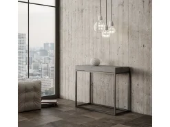 Discount ITAMOBY Mesa consola extensível 90x40/196 cm Nordica Small Cimento quadro Antracite Cinzento