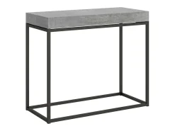 Discount ITAMOBY Mesa consola extensível 90x40/196 cm Nordica Small Cimento quadro Antracite Cinzento