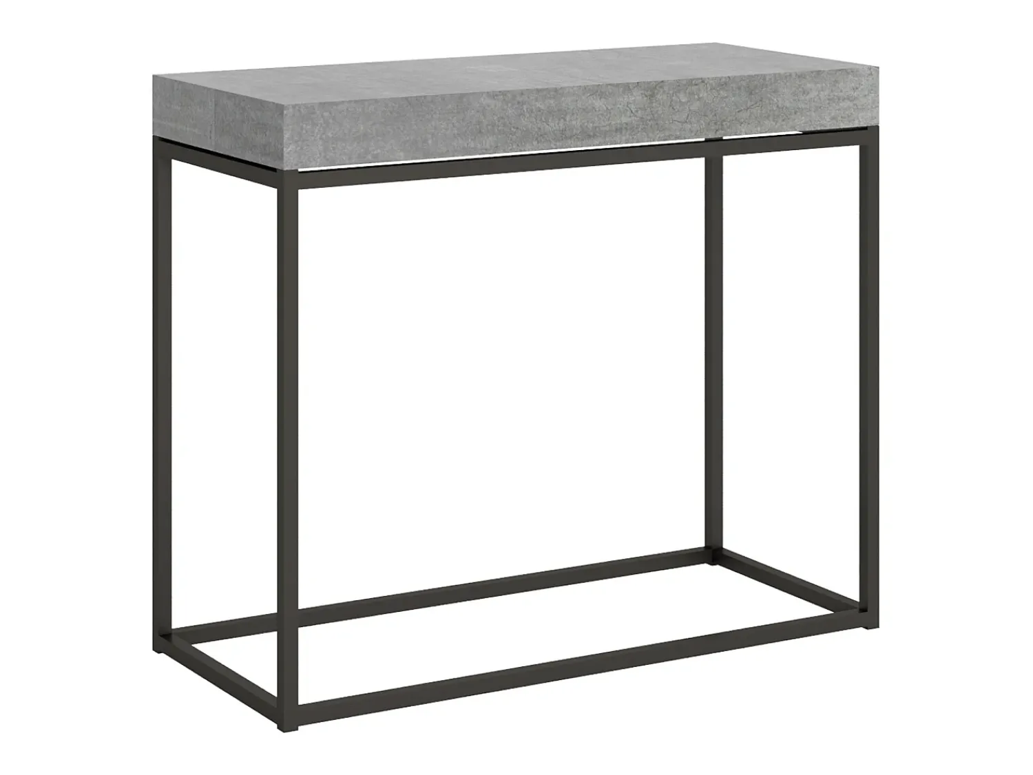 Discount ITAMOBY Mesa consola extensível 90x40/196 cm Nordica Small Cimento quadro Antracite Cinzento