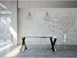 Consola|ITAMOBY Mesa consola extensível 90x40/196 cm Diago Small Cinza Branca quadro Antracite Branco