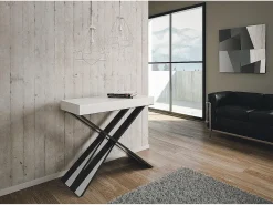 Consola|ITAMOBY Mesa consola extensível 90x40/196 cm Diago Small Cinza Branca quadro Antracite Branco