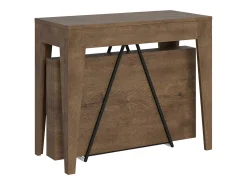 Consola|Ityhome Mesa consola extensível 90x42/198 cm Zima Small nogueira Castanho