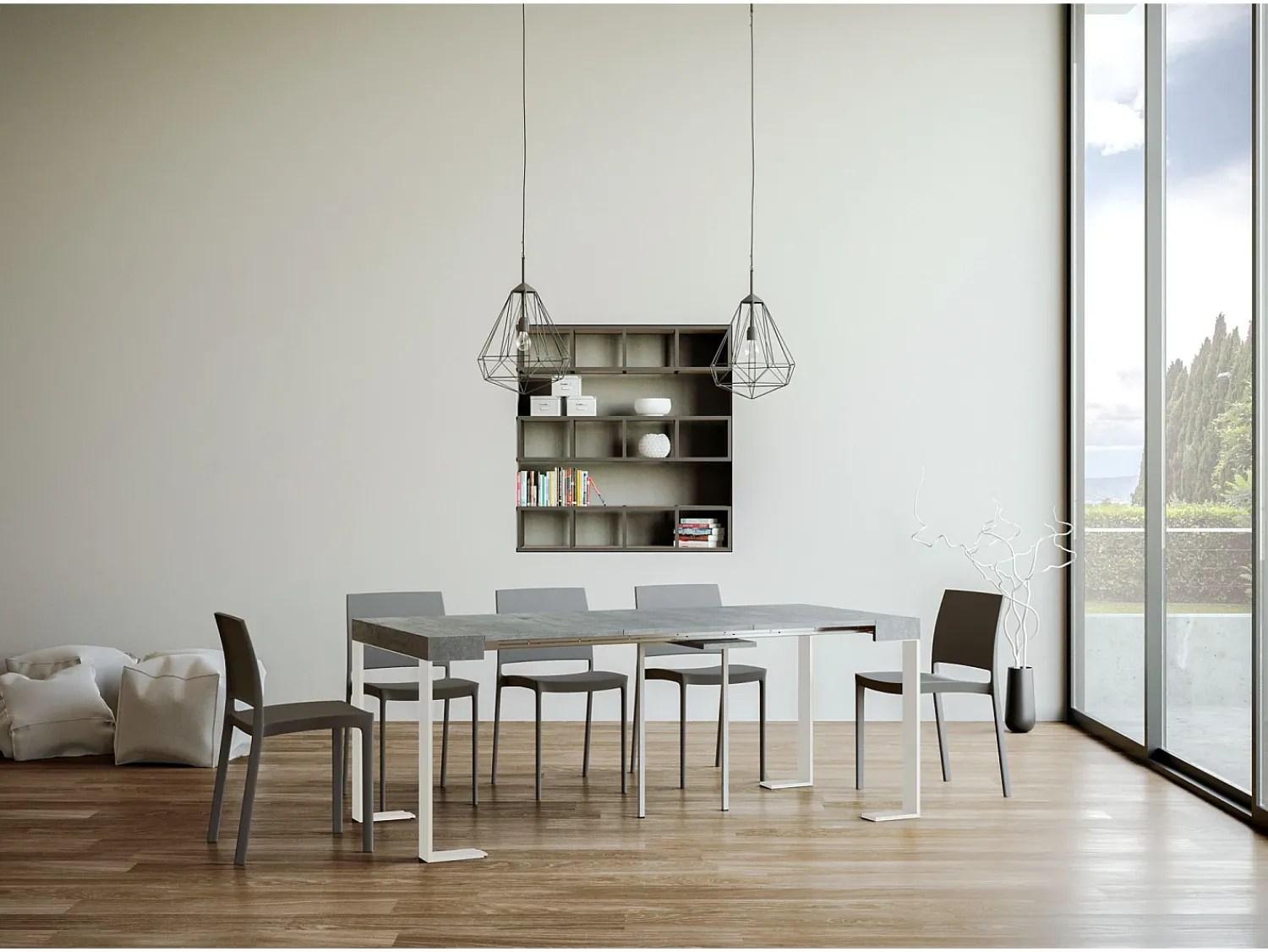 Sale ITAMOBY Mesa consola extensível 90x40/300 cm Tecno Nogueira quadro Branco Castanho