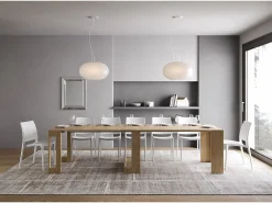ITAMOBY Mesa consola extensível 90x42/302 cm Evolve Carvalho Natural extensões internas^ Consola