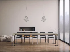 Consola|ITAMOBY Mesa consola extensível 90x40/300 cm Tecno Cachemira quadro Antracite Cinzento
