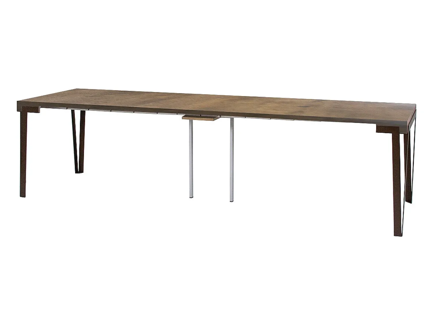 Consola*ITAMOBY Mesa consola extensível 90x40/300 cm Rio Nogueira quadro Ferrugem Castanho chocolate
