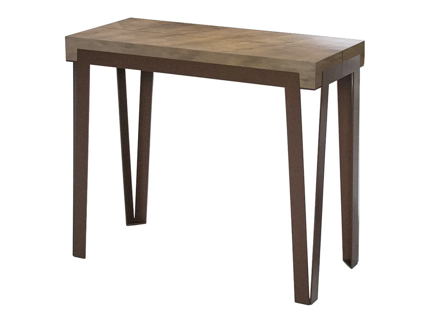 Consola*ITAMOBY Mesa consola extensível 90x40/300 cm Rio Nogueira quadro Ferrugem Castanho chocolate