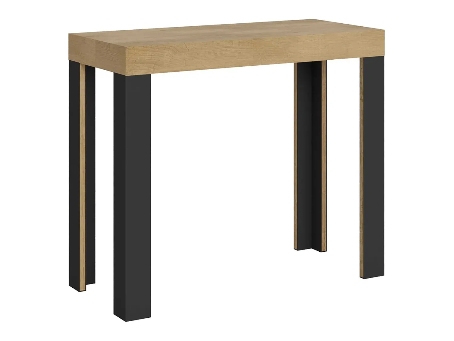 Consola|ITAMOBY Mesa consola extensível 90x40/196 cm Linea Small Carvalho Natural quadro Antracite Natural claro