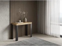 Consola|ITAMOBY Mesa consola extensível 90x40/196 cm Linea Small Carvalho Natural quadro Antracite Natural claro