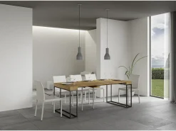Consola|ITAMOBY Mesa consola extensível 90x40/196 cm Epoca Small Carvalho Natural quadro Antracite Natural claro