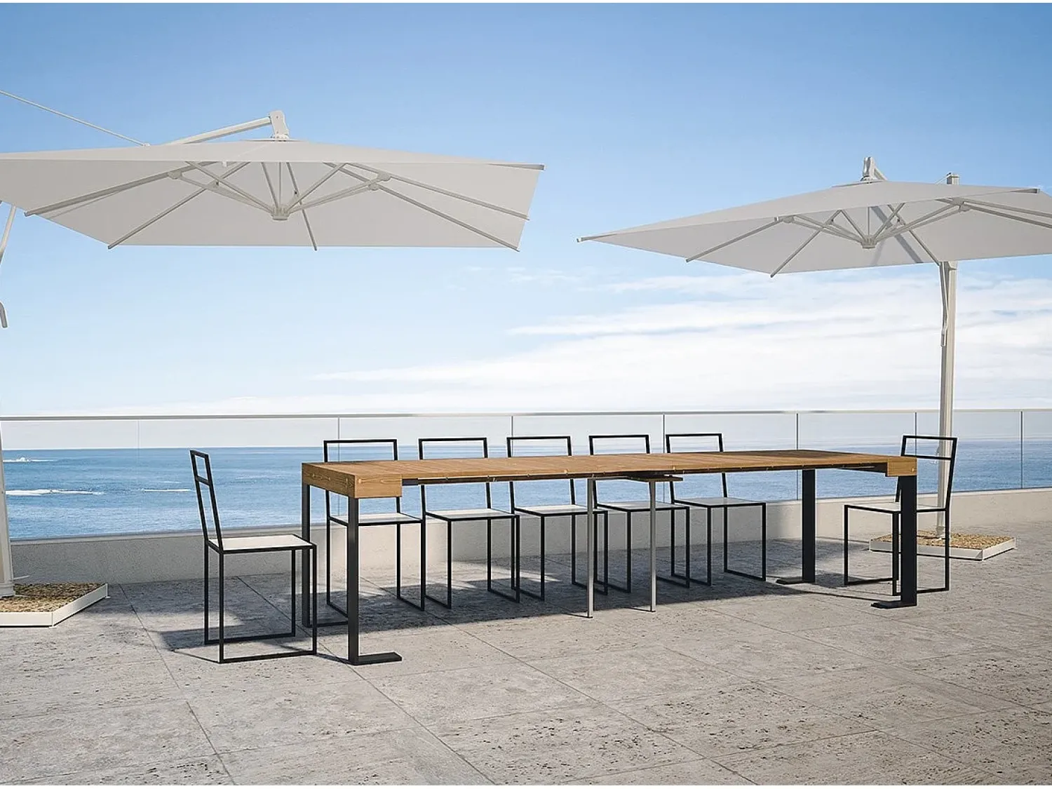 Online ITAMOBY Mesa consola extensível 90x40/290 cm Tecno Abeto tingido quadro Antracite Castanho