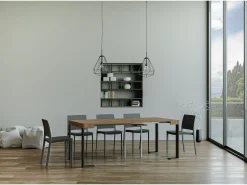 Online ITAMOBY Mesa consola extensível 90x40/290 cm Tecno Abeto tingido quadro Antracite Castanho