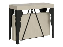Consola|Ityhome Mesa consola extensível 90x40/196 cm Riza Small caxemira quadro antracite Cinzento