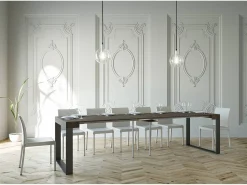 Outlet ITAMOBY Mesa consola extensível 90x40/300 cm Elettra Nogueira quadro Antracite Natural escuro