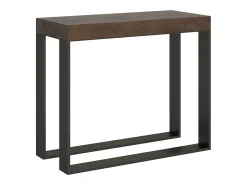 Outlet ITAMOBY Mesa consola extensível 90x40/300 cm Elettra Nogueira quadro Antracite Natural escuro