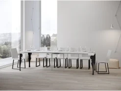 Consola|ITAMOBY Mesa consola extensível 90x40/300 cm Paxon Cinza Branca quadro Antracite Branco