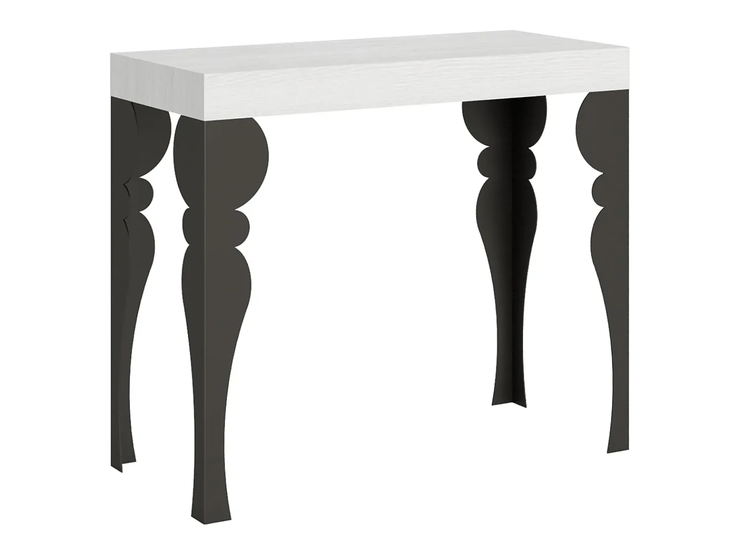Consola|ITAMOBY Mesa consola extensível 90x40/300 cm Paxon Cinza Branca quadro Antracite Branco