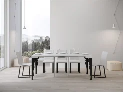 Consola|ITAMOBY Mesa consola extensível 90x40/300 cm Paxon Cinza Branca quadro Antracite Branco
