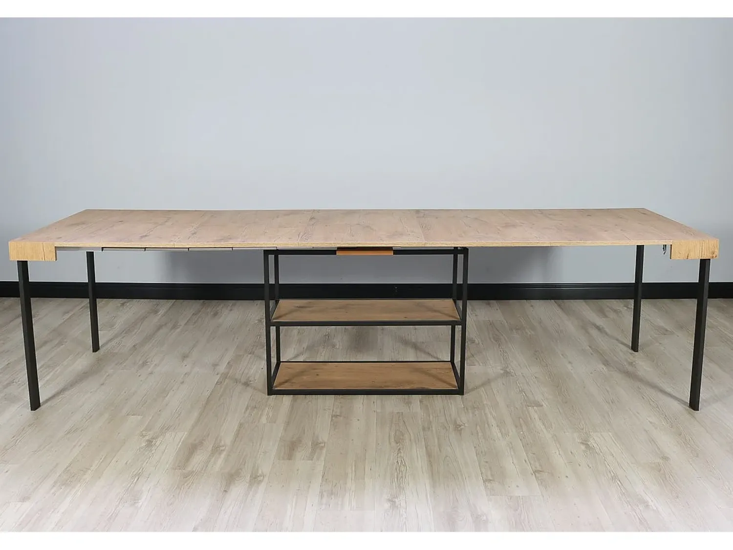 Discount ITAMOBY Mesa consola extensível 90x40/300 cm Plano Carvalho Natural quadro Antracite Natural claro