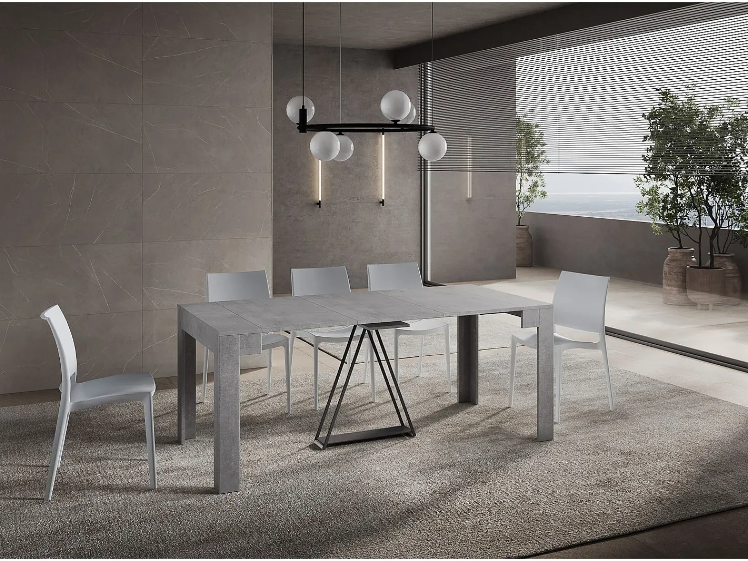 Consola|ITAMOBY Mesa consola extensível 90x42/198 cm Scicca Small Cimento Cinzento