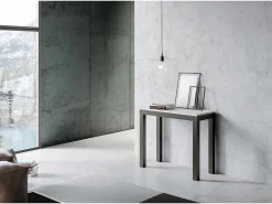 Consola|ITAMOBY Mesa consola extensível 90x40/196 cm Everyday Small Evolution Cinza Branca quadro Antracite Branco