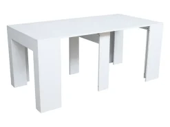 Consola*ITAMOBY Mesa consola extensível 90x49/307 cm Extra Cinza Branca extensões internas Branco