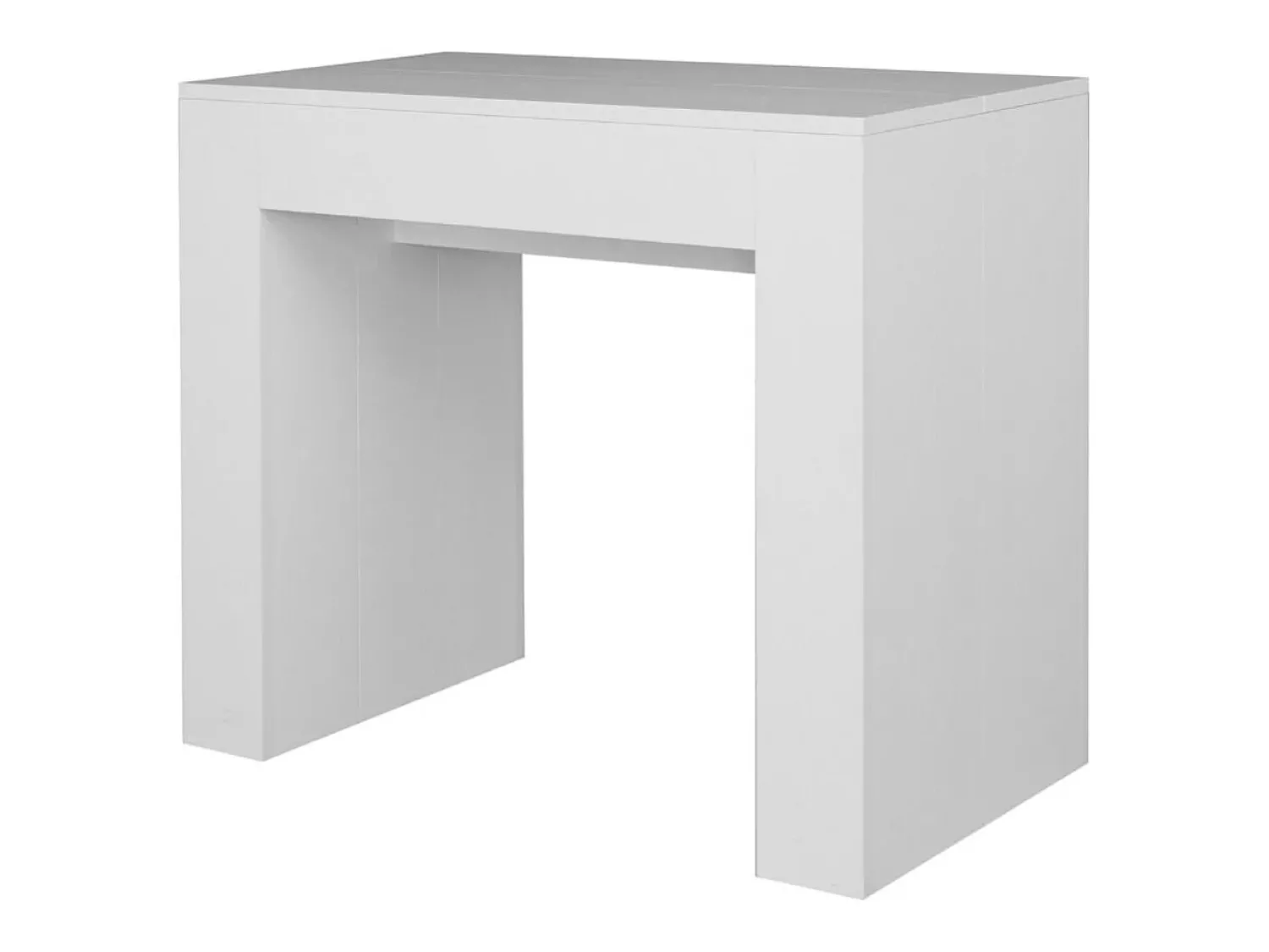 Consola*ITAMOBY Mesa consola extensível 90x49/307 cm Extra Cinza Branca extensões internas Branco