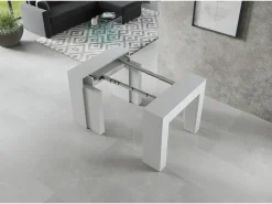 Consola*ITAMOBY Mesa consola extensível 90x49/307 cm Extra Cinza Branca extensões internas Branco