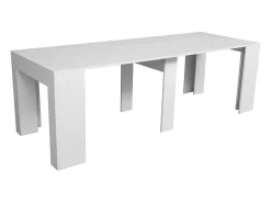 Consola*ITAMOBY Mesa consola extensível 90x49/307 cm Extra Cinza Branca extensões internas Branco