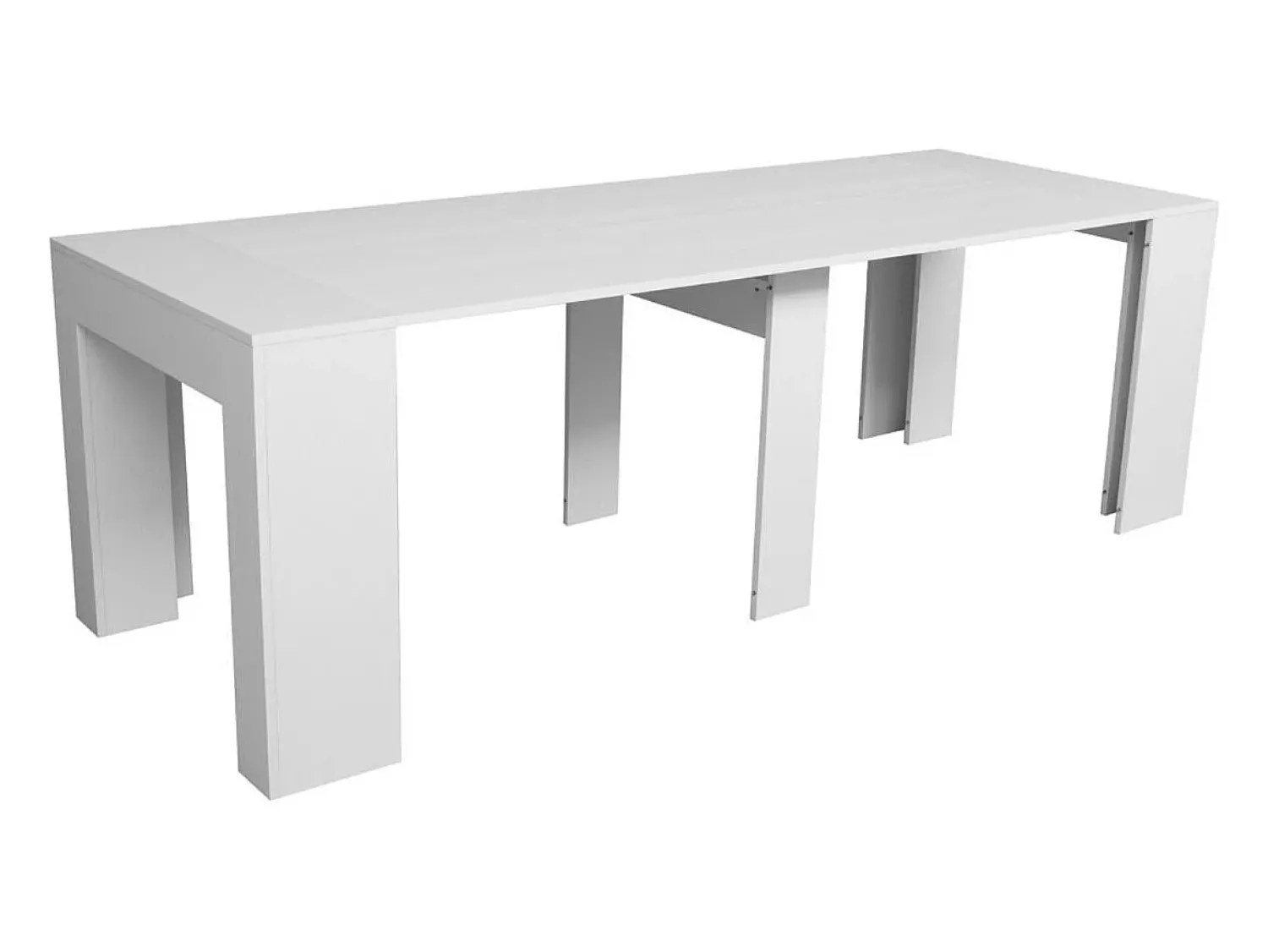 Consola*ITAMOBY Mesa consola extensível 90x49/307 cm Extra Cinza Branca extensões internas Branco