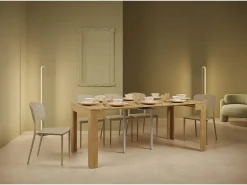 Outlet Ityhome Mesa consola extensível 90x42/302 cm Bora carvalho natural Castanho