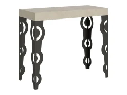 Consola*ITAMOBY Mesa consola extensível 90x40/196 cm Karamay Small Cachemira quadro Antracite Cinzento