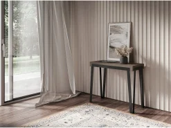 Consola*ITAMOBY Mesa consola extensível 90x40/300 cm Rio Tortora quadro Antracite Castanho
