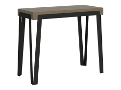 Consola*ITAMOBY Mesa consola extensível 90x40/300 cm Rio Tortora quadro Antracite Castanho